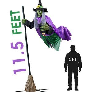 Animated Hovering Witch 11.5 Ft Sound Activated